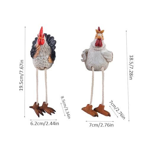 Figuras de Gallinas Divertidas para Repisa, Set de 2 miniatura 4