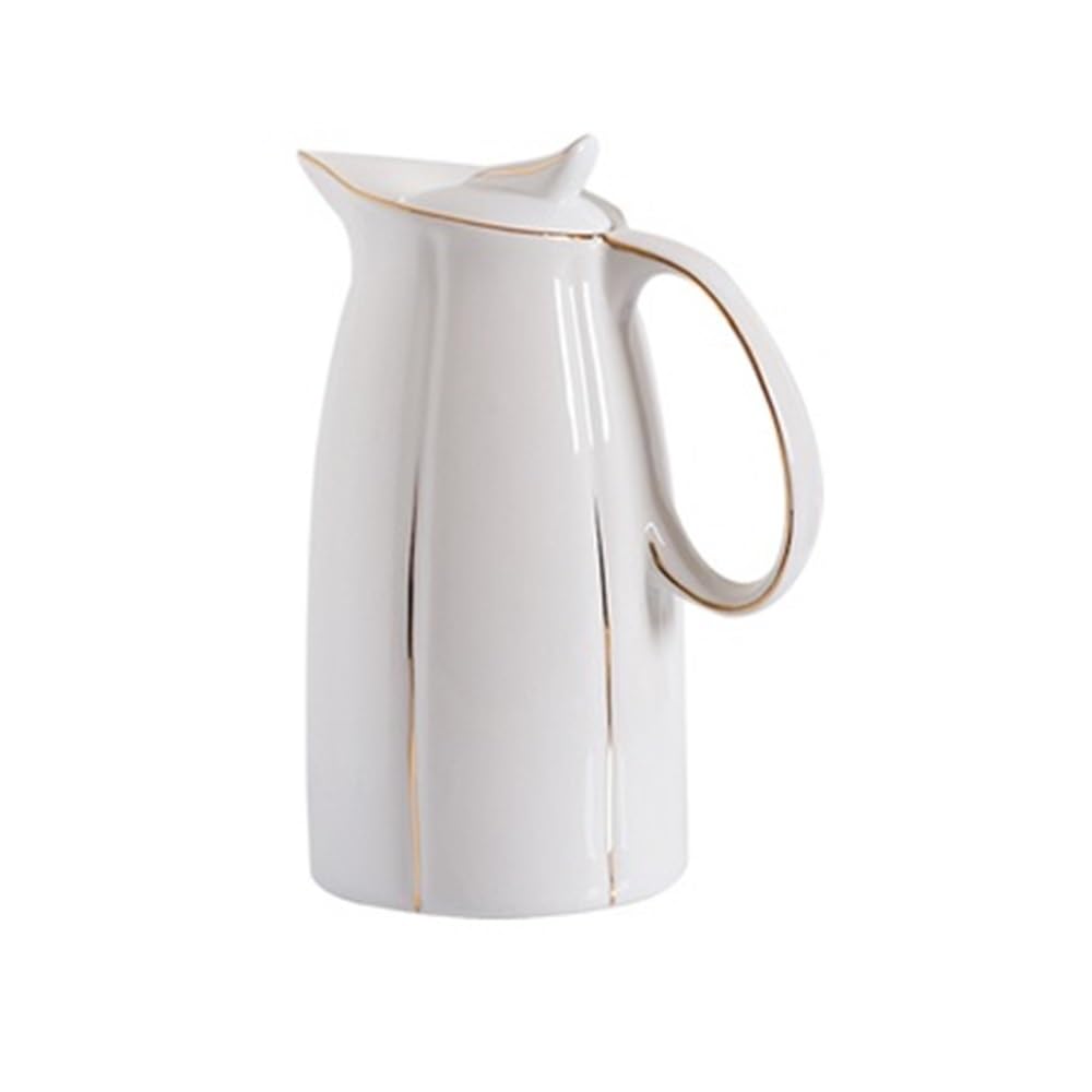 MYUYEE Water Carafe 1.5L / 2L Ceramic Water Pitchers Cold Kettle With Handle Large Capacity Household Serveware Water & Cold Beverage Jug Water Jugs (S)