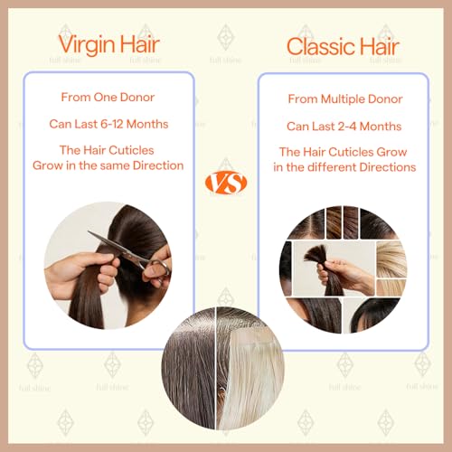 Image of Full Shine Virgin Human Hair Injected Tape in Hair Extensions,22 Inch 25g 10Pcs,Color 2 /18 /22 Brown to Ash Beach Blonde Ombre,Invisible Skin Weft Tape in Extensions for Natural Looking Length