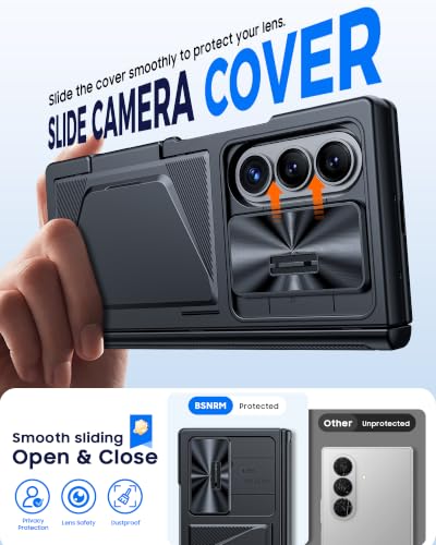 Image of for Samsung Galaxy Z Fold 8 Ultra Case Wallet & HD Screen Protector | Card Holder RFID Blocking, Slide Lens Cover, Hinge Protection, Shockproof Phone Cover for Z Fold 8 Ultra (Black)