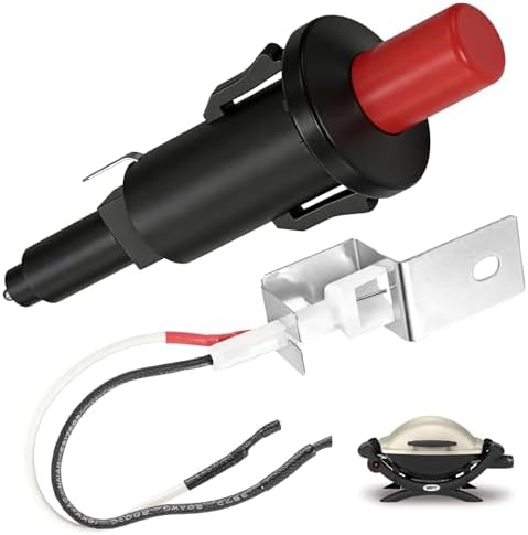 80462 Igniter Replacement Kit for Weber Q100 Q120 Q200 Q220 Gas Grills, Piezo Grill Starter for Weber Q2000 Q1000 Series Accessories, Push Button Ignition Kit for Weber 386001 566001 386002 Parts