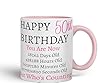 Vixar But Who's Counting Happy 50th Birthday Ceramic Coloured Mug Cup Gift Days Hours Minutes (Pink) (Pink) #1