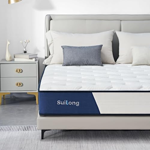 SuiLong Materasso 160x200 25CM Molle insacchettate Memory Foam in Gel Fresco, 5 Zone Ortopedico Ergonomico,materasso matrimoniale 160x200， Materassi Matrimoniale Altezza 25 cm in Scatola