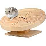 Laufteller Spidi aus Massivholz für Kleintiere, geräuscharmes Laufplateau für Hamster, Rennmaus und Zwerghamster, Ø 20 cm, rückenschonend und stabil