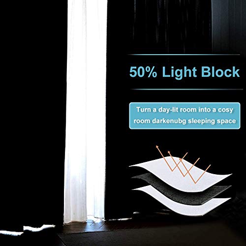 Image of RYB HOME Room Divider Curtain - Half-Light Block Room Darkening Shades Grommet Curtains for Large Window Cloakroom School Dorm Sliding Door, W 15 ft x L 8 ft, Pure White