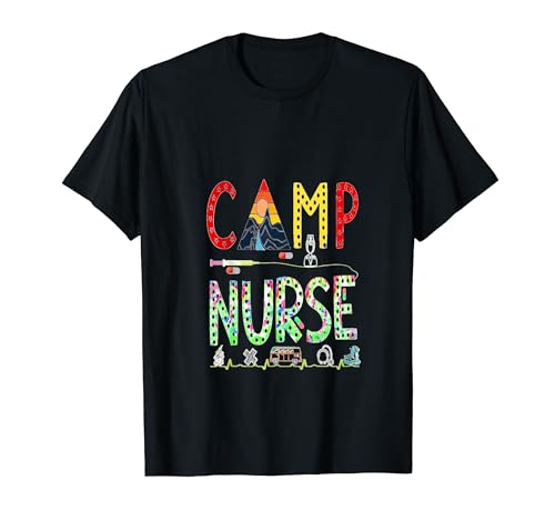 Happy Camper RV Tie Dye stuff Camping Nursing Camp Nurse T-Shirt