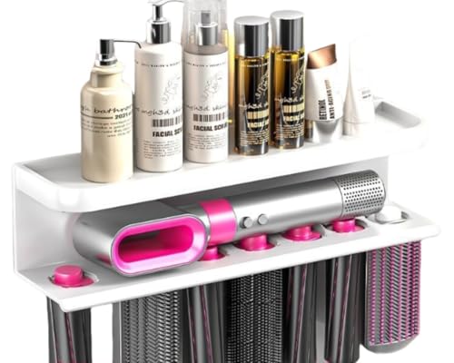 DrivEx エアーバッグスタンド壁掛け式、ダイソンねじと糊付きエアーバッグに適して、ドライヤースタンドはドリルなしアルミニウム合金、ダイソンエアーバッグ、浴室整理器、収納ホルダー ダイソン エアラップ スタイラーアクセサリー 壁取り付けラック ブラケット