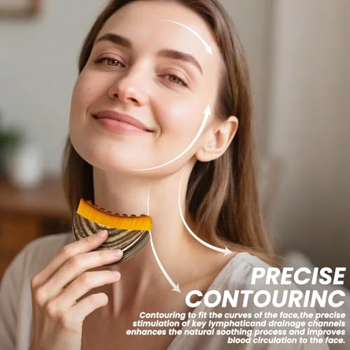 Image of 2PCS Lymphatic Contour Face Brush, Gentle Skin Care Accessory, Lymphatic Drainage Massager with Protective Cover, Facial Contouring Tool for Jawline and Cheek Definition