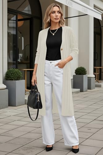Image of Cakulo Womens Long Cardigans Cable Knit Chunky Cardigan Sweaters Open Front Fall Winter Fashion Outfits Coats 2025