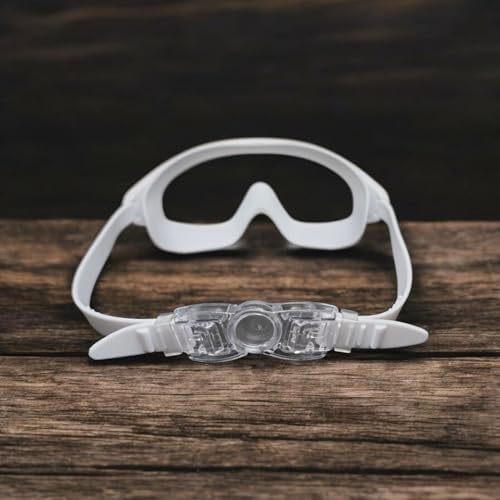 Image of Protoner Kids Swimming Goggles with Wide Lens, Adjustable Straps, (White,Black glass)