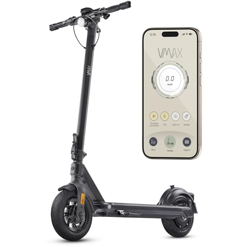 VMAX Patinete eléctrico VX2 Pro LT – Patinete eléctrico con permiso de circulación en D – Alcance de 35 km – Carga máxima de 130 kg – Con intermitente, motor de 500 W y 28% de capacidad de subida