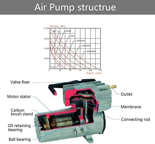 Bomba De Aire para Acuario, Compresor De Aire De 12 V CC, Aireador De Bomba De Aire Eficiente, Bomba De Oxígeno para Acuicultura para Estanque De Tanque De Acuario De Peces,MPQ 904,Constructive23