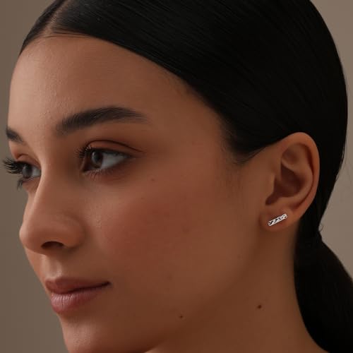 LeCalla 925 Steling Silver Hammered Earrings for Women | Lightweight Handcrafted Earrings | Minimalist Handmade Classic Texture Stud Drop Earrings for Women2