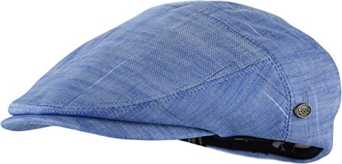 Men's Thick Cotton Summer Newsboy Cap SnapBrim Ivy Driving Stylish Hat (Lt.Blue Heather-4020, S/M)