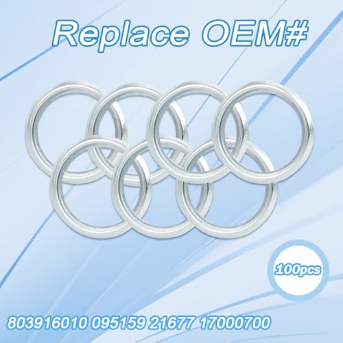 Image of 100PCS 803916010 16mm Oil Drain Plug Gaskets Crush Washers Seal Compatible with withSubaru Models Replaces 095159 21677 17000700