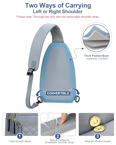 Image of Capolo Sling Bag for Women Men Waterproof Crossbody Bags for Women Trendy Casual Fanny Pack with Convertible Shoulder Strap Chest Bag for Travel Hiking(Blue, Medium)