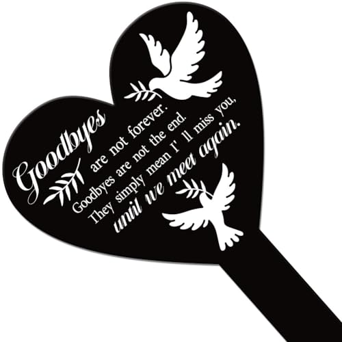 GLOBLELAND Heart Shaped Pigeon Garden Stake Memorial Remembrance Plaque Stake for Cemetery Acrylic Grave Stake Waterproof Sympathy Garden Stake for Yard Grave Cemetery - Image 2