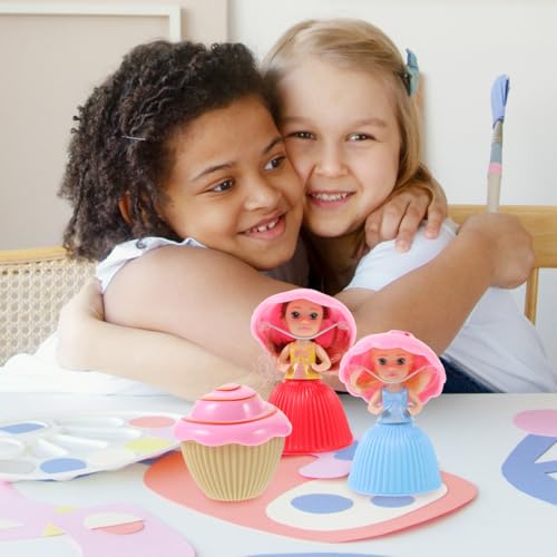 3PCS Mini Muñeca Princesa Cupcake para Niñas miniatura 6