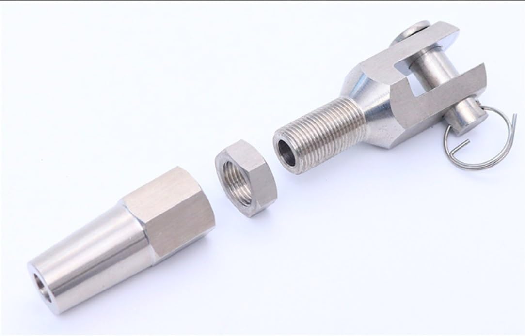 2 terminales de horquilla sin estampa de acero inoxidable for cables de 3 mm, 4 mm, 5 mm, 6 mm y 8 mm, instalación rápida de grado marino, accesorios de bricolaje, clips for cables de acero(3mm)
