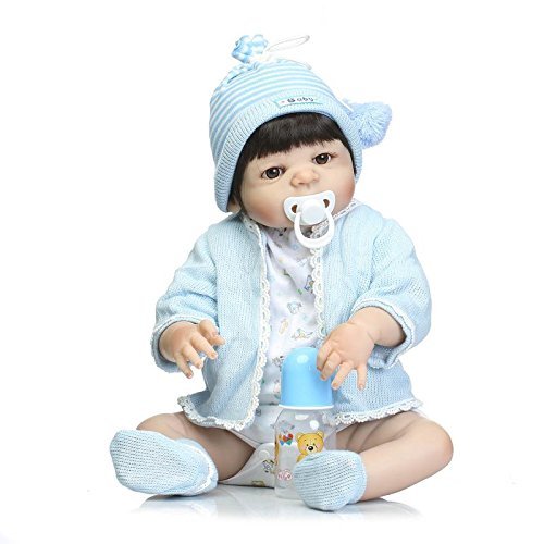 Holiday Deals 🛒 NKol Reborn Dolls (Silicone Full Body, Waterproof), Newborn Lifelike Realistic Baby Boy Dolls, 22inch 57cm Weighted Baby Toy