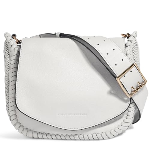 Image of Aimee Kestenberg All For Love Saddle Crossbody Bag for Women - Leather Crossbody Purse - Adjustable & Removable Strap