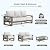 UDPATIO 5 Piece Aluminum Patio Furniture Set Faux Wood Grain Modern Outdoor Furniture Patio Conversation Set with 6" Olefin Fabric Cushions and Coffee Table, 600D Waterproof Cover Included, Light Grey