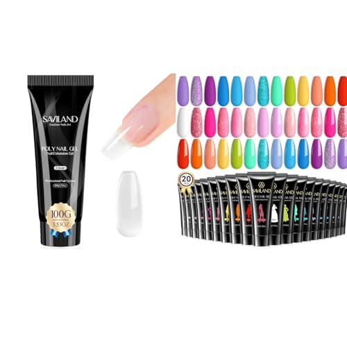 Kit de Poly Gel para Uñas SAVILAND 20 Colores + Gel Transparente miniatura 1