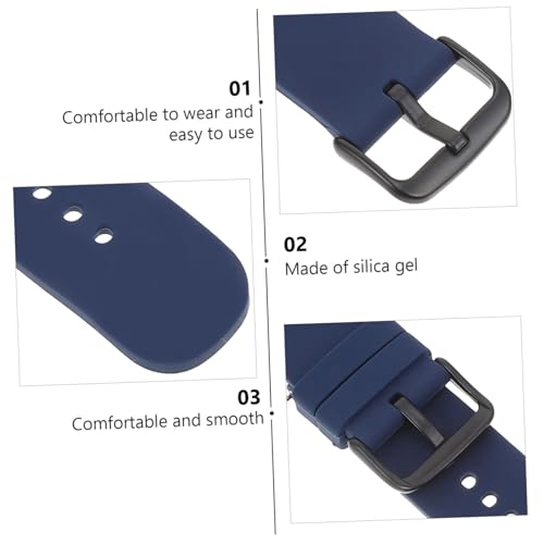 LIFKOME 2 Pcs Silicone Watch Band Round Tail Replacement Fashionable Sport Strap Watch Band2