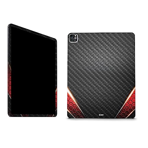 Image of MightySkins Carbon Fiber Skin Compatible with Apple iPad Pro 12.9 inch M2 6th Gen (2022) Full Wrap Kit - Hex Rays | Protective, Durable Textured Carbon Fiber Finish | Easy to Apply | Made in The USA