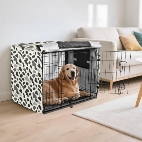 Housse de cage pour chien en intérieur - Déco léopard gris - 7