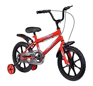 Hero Stomper 16T Steel Single Speed Junior Kids Cycle, 12 Inch (Red), Wheel Size: 16 inch, Frame Size: 10 inch, Unisex-Youth