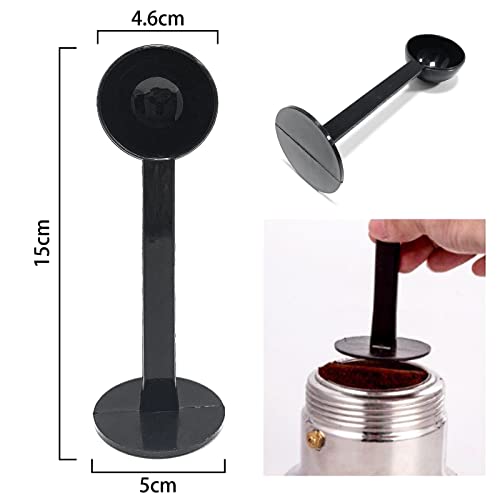 Coffee Scoop & Tamper, 2 In 1 Multifunctional Coffee Tamper With 10G Measuring Spoon, Coffee Tamping Tool For Barista Coffee Bean Press Coffee Grind Pressing (Black) #TOP1