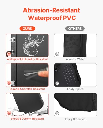 Image of VEVOR Electric Guitar Hard Case, 43.11 in Rectangular Guitar Hard Case, With Lock Latch Keys Handle, PVC Padding Soft Lining Water-Resistant Hard Shell Guitar Cases, for 39 in Electric Guitars, Black