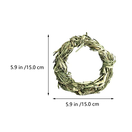 Mipcase Natural Pet Teeth Grinding Snack Toy Set 9Pcs for Chinchillas Guinea Pigs and Hamsters Chewing Grass Rings for Dental Health and Active Play - Image 2