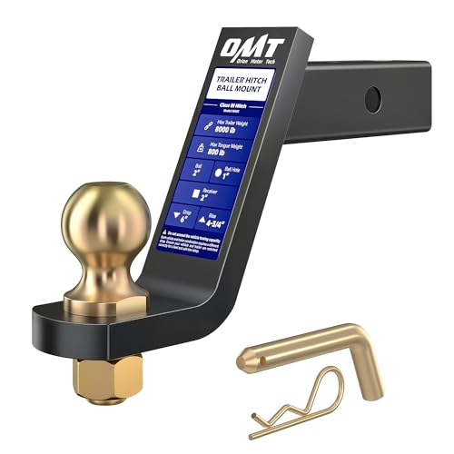 Orion Motor Tech Trailer Hitch Ball Mount for 2 Receiver with 2 Ball 6 Drop 8000 lb. Towing Capacity Heavy-Duty Tow Hitch Reversible Ball Hitch for Truck Boat RV Cargo with Hitch Pin & Clip
