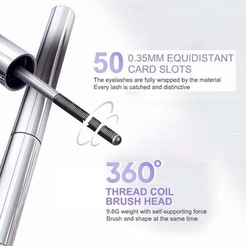 Washable Extra Slim Metal Mascara - 3D Curling Waterproof Iron Mascara Black for Long Lasting, Bristleless Lashes - Image 4