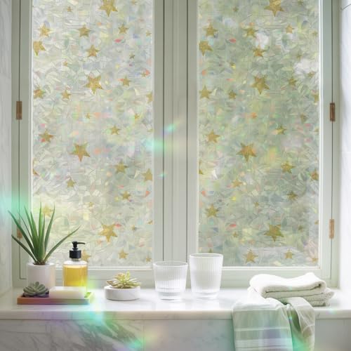 Película Decorativa Rainbow Beige Dorado para Ventanas 2 Piezas miniatura 3