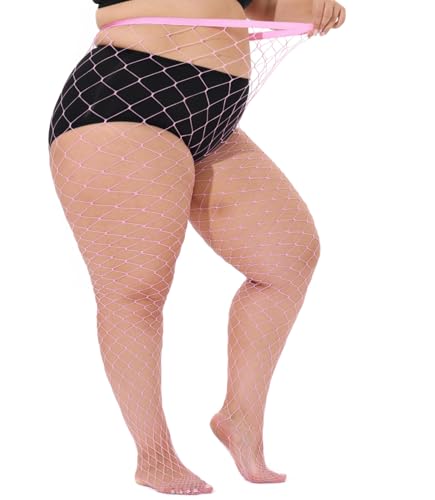 Image of Plus Size Fishnet tights stockings Big Mesh Leggings Pantyhose for women