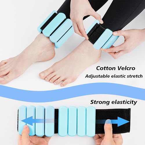 Image of Wrist Ankle Weights for Women 2 Pack(1lb Each), Ideal for Strength Training | Adjustable Silicone Wearable Arm and Leg Weights for Pilates, Gym, Yoga, Cardio. Waterproof, Anti slip, Sweat Proof