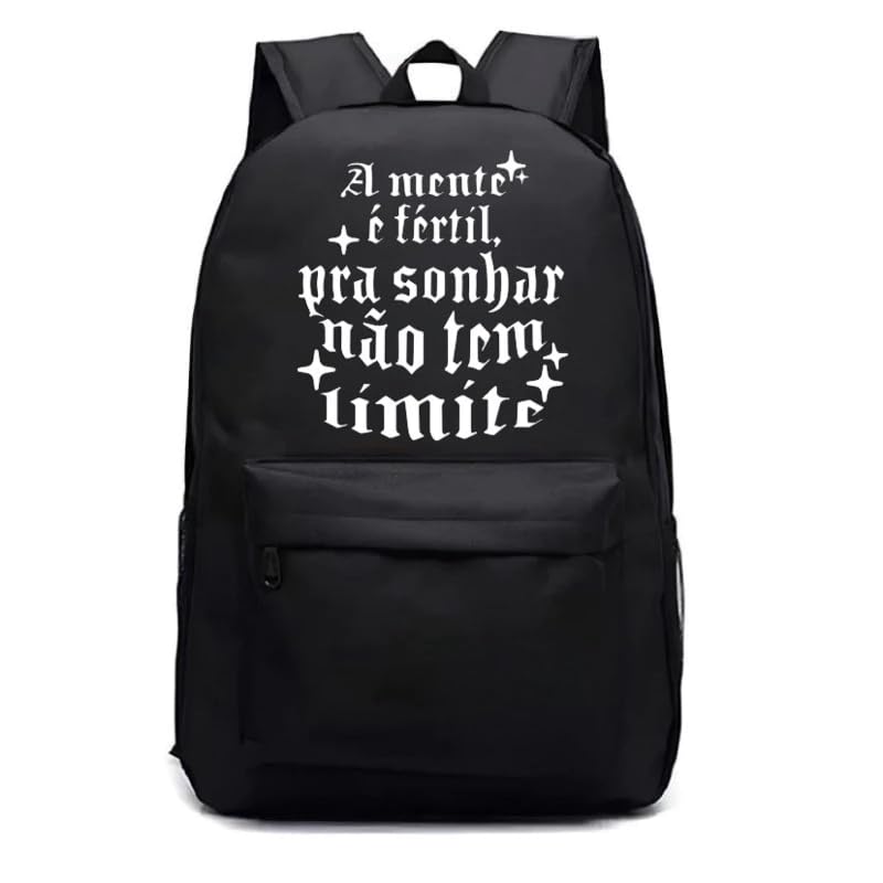 Mochila Escolar Clássica Preta Compartimento Frontal com Zíper (Preto, Grande)