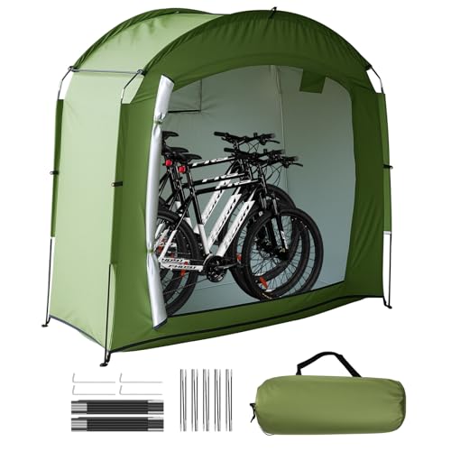 Bike Storage Shed Tent for 13 Bikes 210D Oxford PU4000 Waterproof Bicycle Shelter with Fibreglass Frame UV Protection Portable Outdoor Bike Storage for Garden Motorcycle Lawn Mower