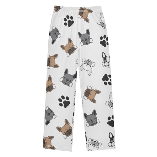 Boys' Pants Dog French Bulldog Pug Dog Paw Long Bottoms Jogger Pants Elastic Waist Trousers with Pockets S-XL