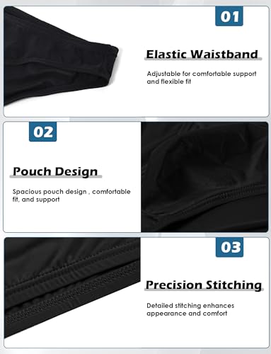 FEOYA Men's Ice Silk Sexy Underwear Breathable Bikini Transparent Underpants Briefs Low Rise Solid Color Comfortable 3 Pack4