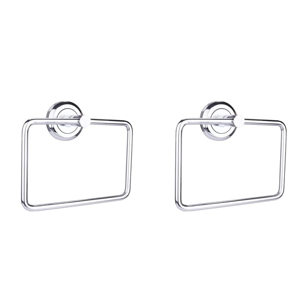 BonKaso Stainless Steel Square Towel Ring Holder - Pack of 2, Chrome (FL-02S) (B0D817MG64) Amazon Price History, Amazon Price Tracker
