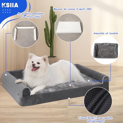 Coussin de chien lavable gris idéal pour le repos au salon - 4