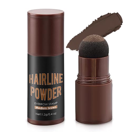 Retoca Raíces, Cubre Rápidamente la Línea del Cabello, Cubre la Línea del Cabello Resistente al Agua y al Sudor para Cabello Fino, Corrector de Raíces de Cabello Gris (Medium Brown, M)