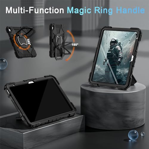 Image of Auizotl Case for iPad (A16) 11th /10th Generation 2025 /2022,360 Rotating Stand iPad Case 10th Generation with Screen Protector Pencil Holder,Heavy Duty Shockproof i Pad 11.0 /10.9 Inch Cover,Black