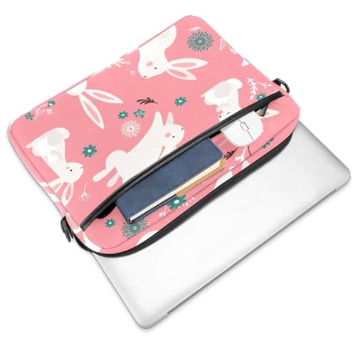 Maletín bandolera para laptop contra arañazos Happy Easter Bunny multicolor 14.5" 3