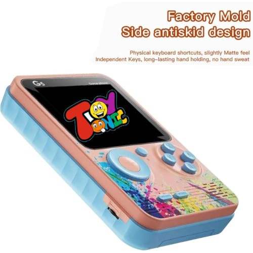 Image of TOYTONIC G5 Handheld Game Console for Kids, Retro Gaming Device with 3.0 inch HD Screen, Built-in 500 Classic Games, AV Output, Random Color - Portable Game Player for Boys & Girls, Multicolour