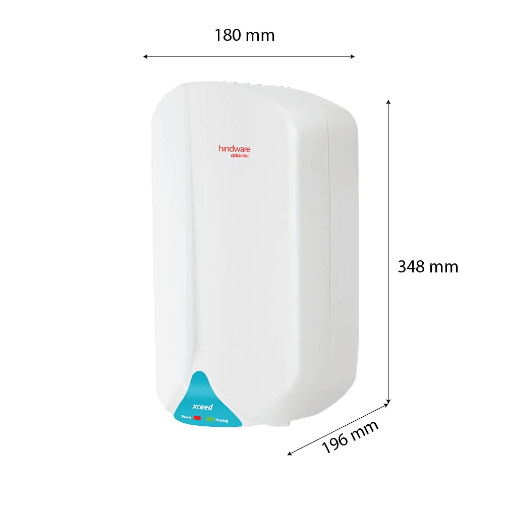 Buy Hindware Atlantic Xceed 3L Instant Water Heater With Copper Heating  Element u0026 High Grade Stainless Steel Tank (White), Wall ing Online at  desertcartINDIA